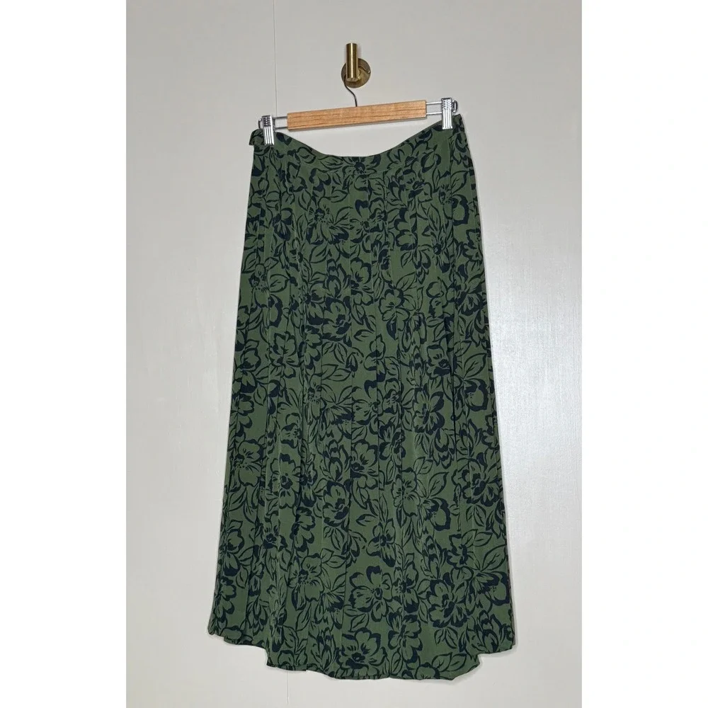 Kasper ASL Vintage Olive Floral‎ Skirt Suit Set Size 10 Cottagecore